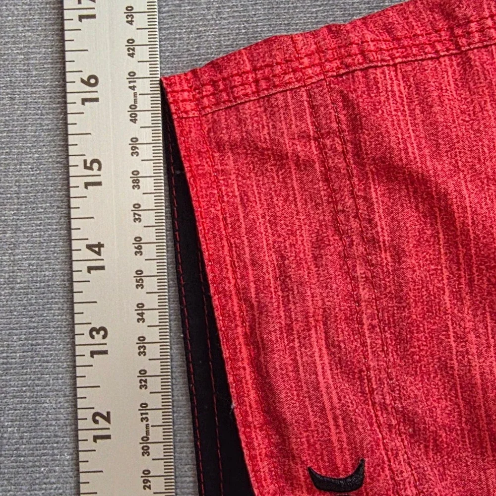 Hurley Board Shorts Mens 32 Red Phantom Stretch Cargo Swim Trunks Surfwear